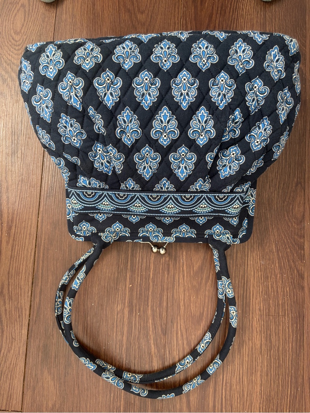 Vera Bradley Kiss Lock Shoulder Bag Blue Calypso